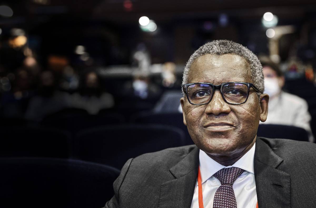 Aliko Dangote during the France-Sudan Business Forum, organised by the Medef in May 2021. BRUNOLEVY/DIVERGENCE IMAGES