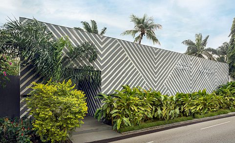 The gallery adjoins the family home in Abidjan.