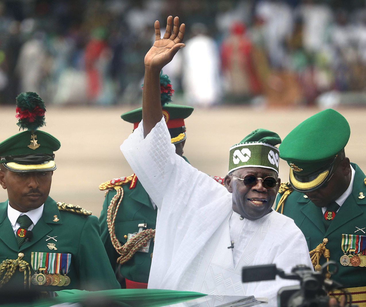 Bola Tinubu greets the public on 29 May 2023, after being sworn in as the country's new president. IMAGO/ALAMY STOCK PHOTO