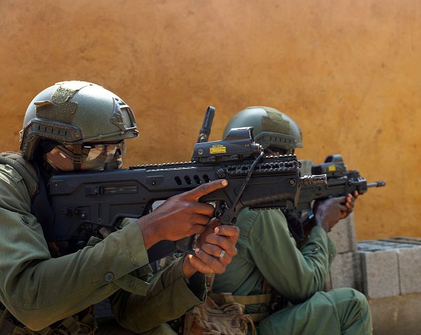In February 2022, not far from Abidjan, special forces commandos trained during the Flintlock military exercise. ALAMY