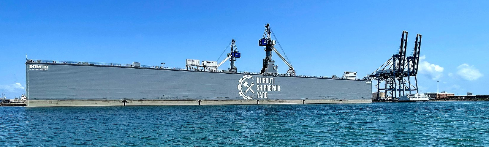 The floating dock at the ship repair yard is the largest in the region.