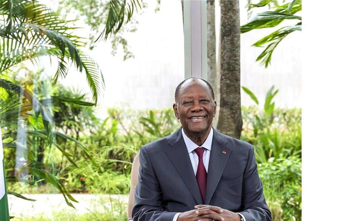 President Alassane Ouattara during the announcement of his candidacy for the presidential election, on July 29, 2025. PRÉSIDENCE DE CÔTE D’IVOIRE 