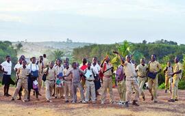 Future success also lies in the education and training of young people, like these youngsters in Gabiadji, in the west of the country. NABIL ZORKOT