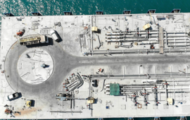 Currently, the future petrochemical complex’s oil jetty is 95% complete.