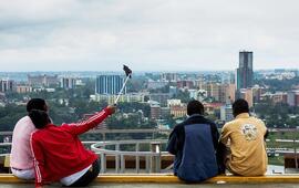 At the top of the KICC tower, overlooking the city of Nairobi. HUGH MITTON/ALAMY