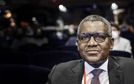 Aliko Dangote during the France-Sudan Business Forum, organised by the Medef in May 2021. BRUNOLEVY/DIVERGENCE IMAGES