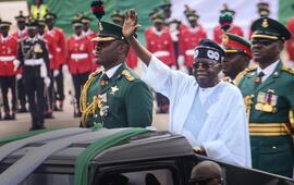 President Tinubu in Abuja on Democracy Day, which celebrated its 25th anniversary on 12 June 2024. OLUKAYODE JAIYEOLA/NURPHOTO