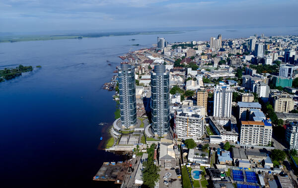In the gigantic capital, the chic Gombe district on the banks of the Congo River. Shutterstock