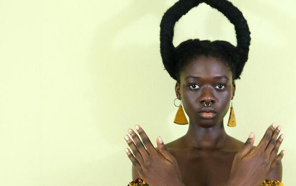 Self-portrait of artist Laetitia Ky, known for her hair sculptures. LAETITIA KY