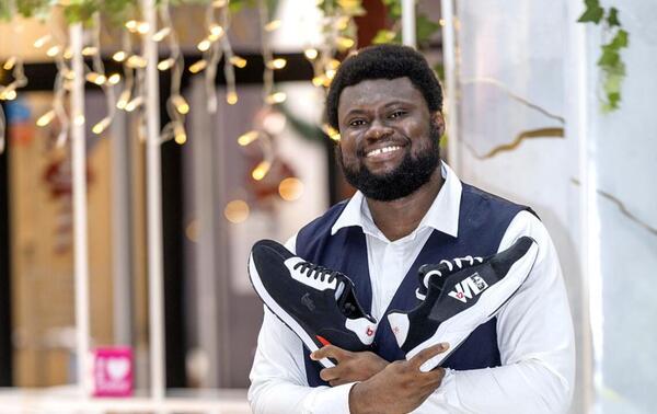 The WI 12 sneakers, designed in partnership with footballer Wilfried Bony. NABIL ZORKOT