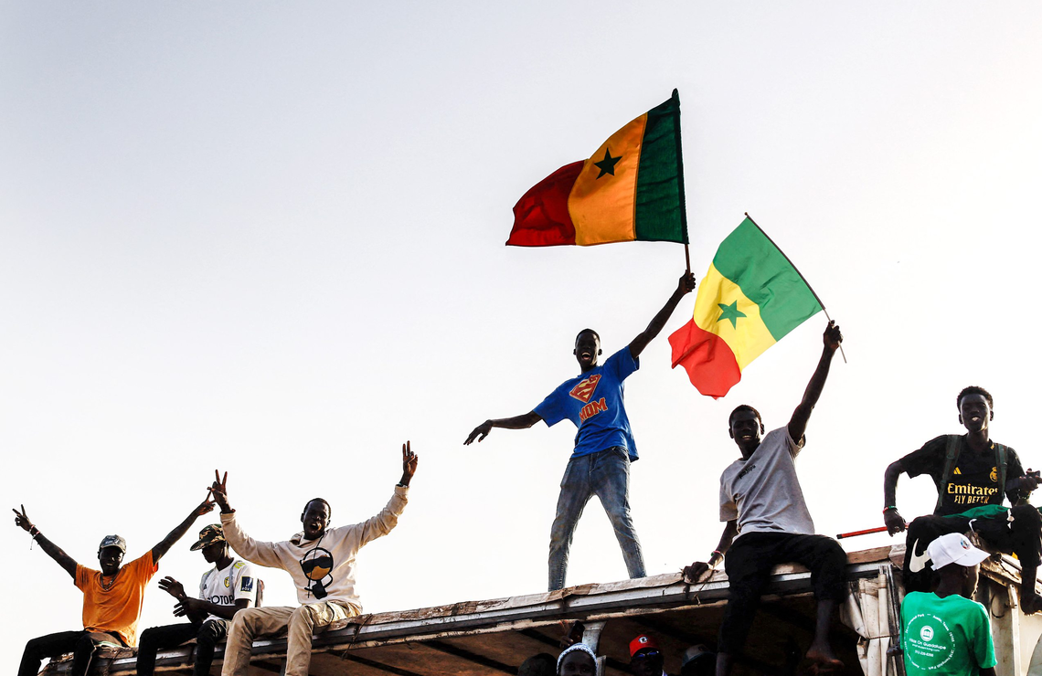Young supporters of Bassirou Diomaye Faye, March 22, 2024, in Mbour. Young supporters of Bassirou Diomaye Faye, March 22, 2024, in Mbour.