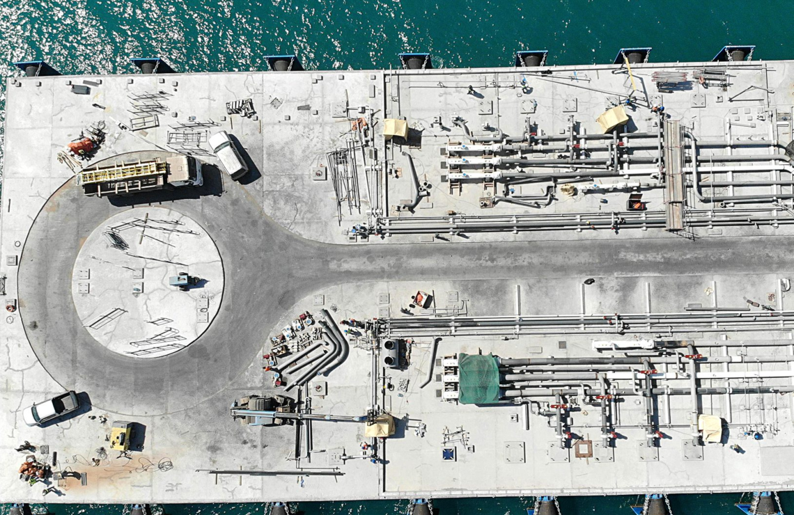 Currently, the future petrochemical complex’s oil jetty is 95% complete.