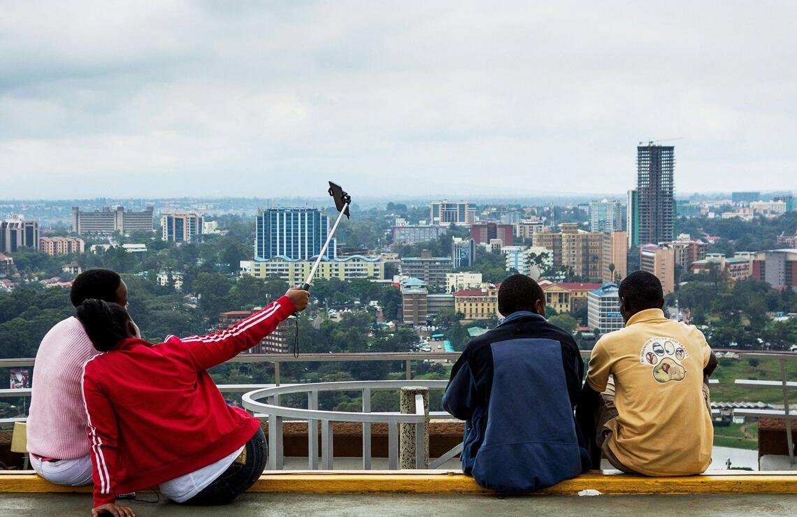 At the top of the KICC tower, overlooking the city of Nairobi. HUGH MITTON/ALAMY