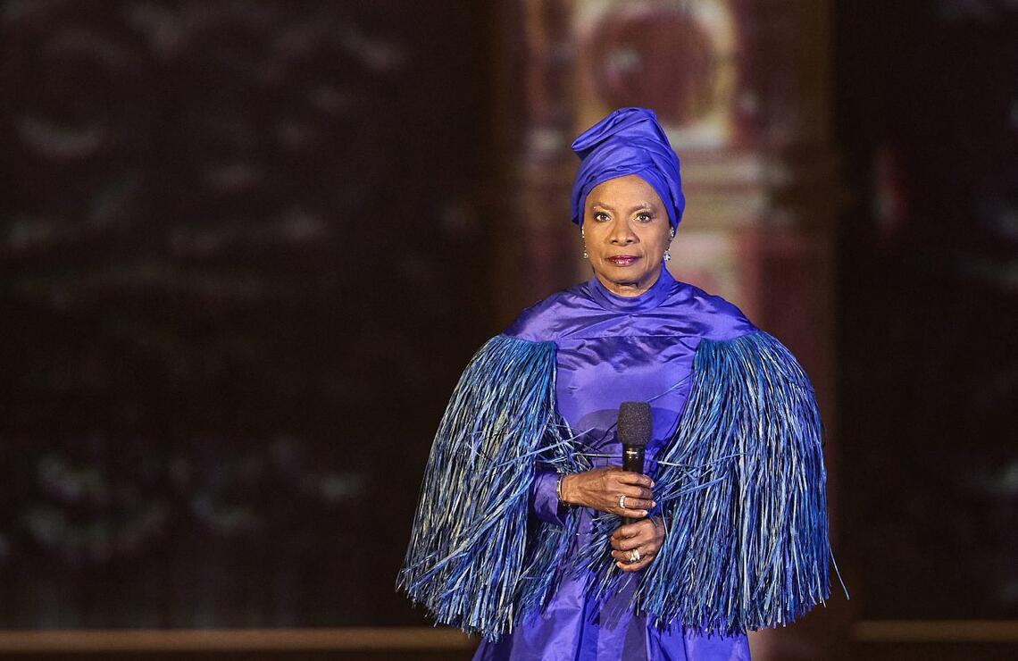 Angélique Kidjo Angelique Kidjo during the recording of the concert for the reopening of Notre-Dame Cathedral in Paris, broadcast on Saturday, 7 December 2024. CYRIL MOREAU/BESTIMAGE
