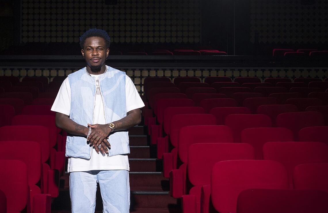 The singer Didi B at the Majestic Ivoire cinema. JIHANE ZORKOT