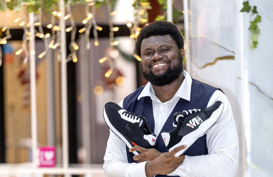 The WI 12 sneakers, designed in partnership with footballer Wilfried Bony. NABIL ZORKOT