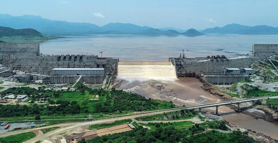 20 July 2020: the first phase of filling the GERD reservoir at Guba, Ethiopia. AFP / Adwa Pictures
