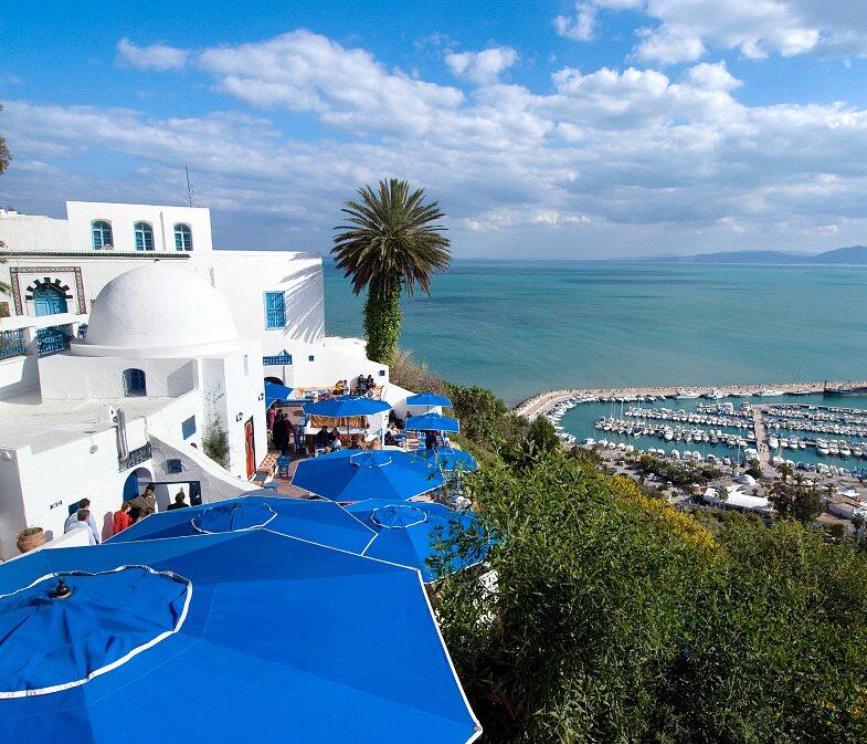 Sidi Bou Saïd, ‘the most beautiful village in the world’, 20 km from the city centre. ROBERTHARDING/ALAMY STOCK PHOTO