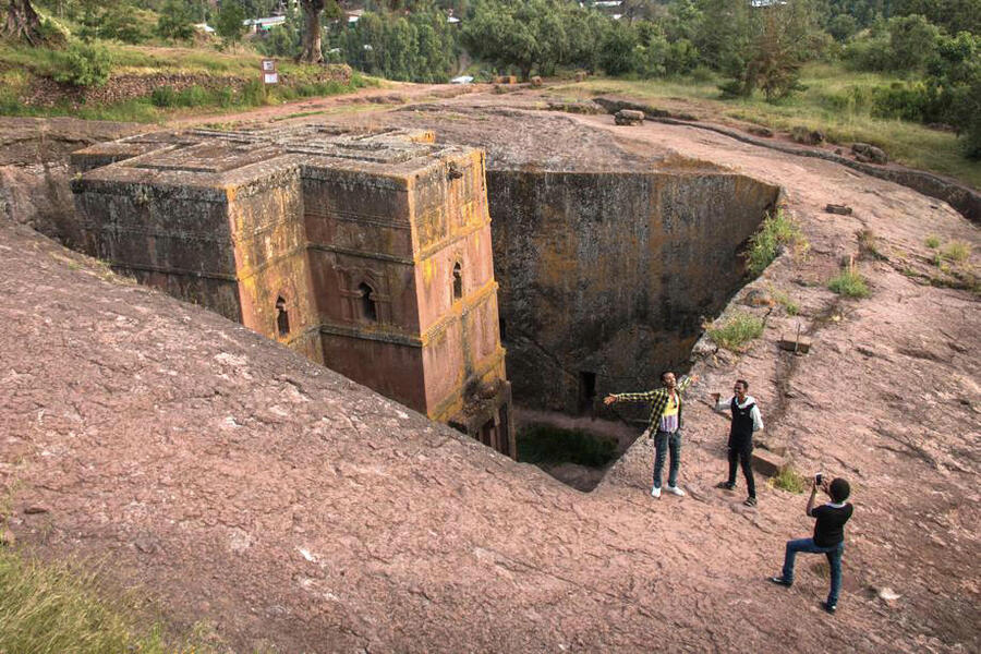 Bete Giyorgis Church, dedicated to Saint George, in Lalibela, Ethiopia. XAVIER ALDEKOA.