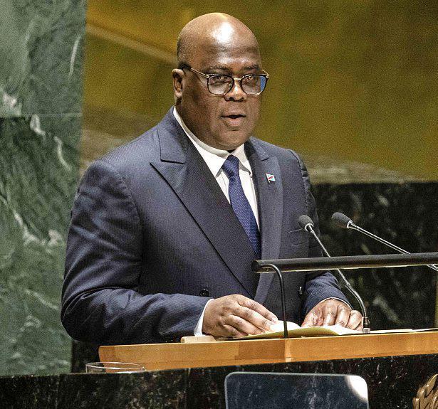 Félix Tshisekedi, President of the DRC, 20 September 2023, in New York, at the 78th session of the United Nations General Assembly. DAVE SANDERS/NYT-REDUX-REA